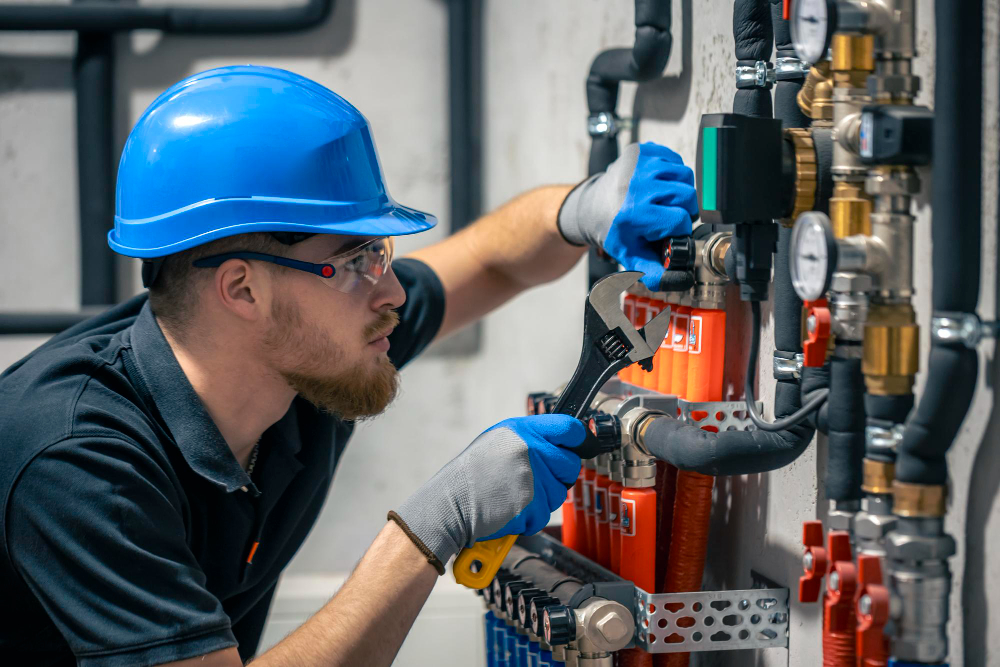Certified gas engineer in Glasgow repairing a domestic boiler