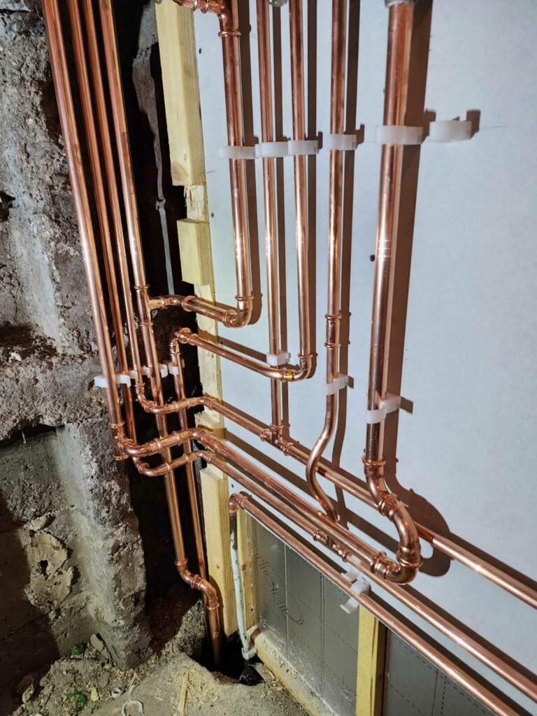 Neat and professional copper pipework for a central heating system replacement
